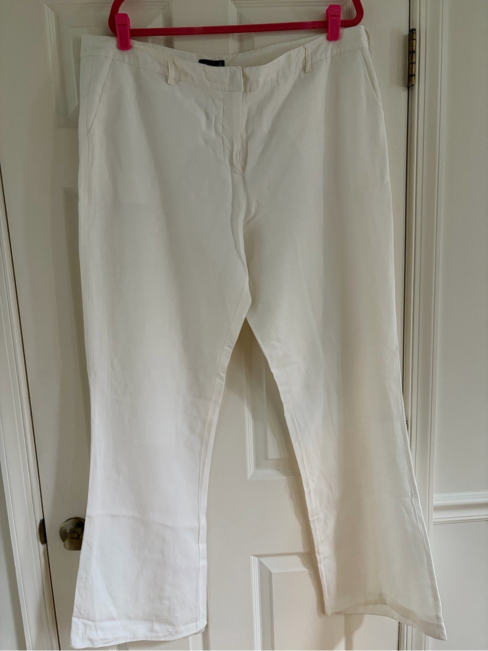 long tall sally White Linen Wide-Leg Pants